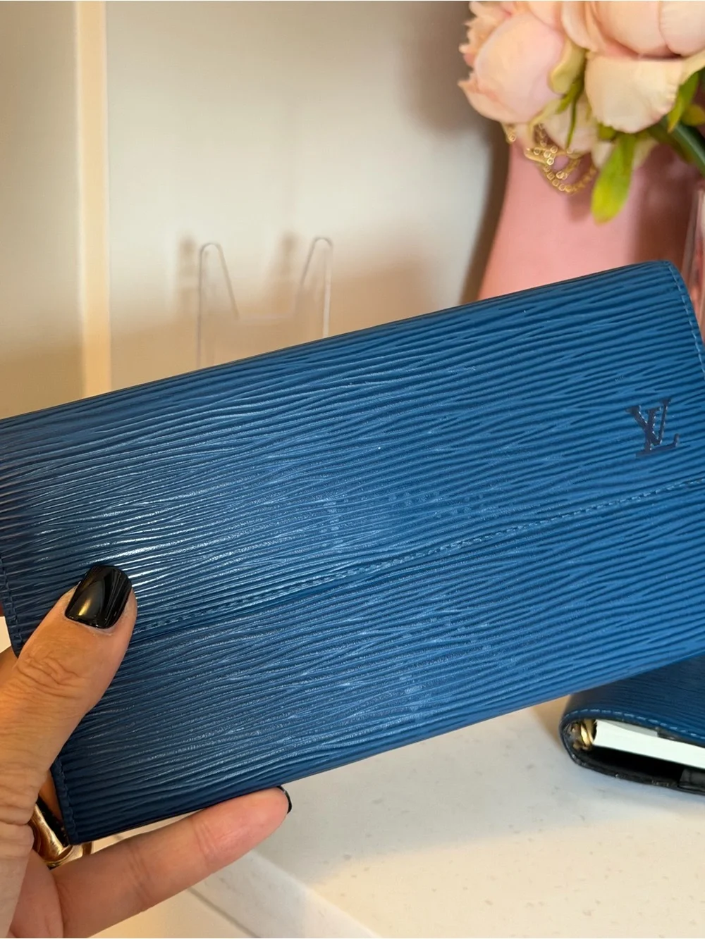 Louis Vuitton Royal Blue Long Epi Leather Wallet with Gold Hardware